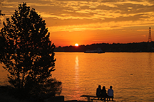 Sunset over Ohio River